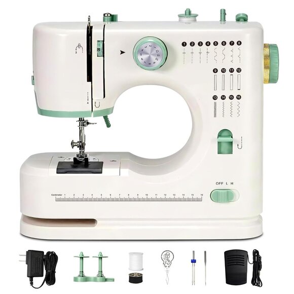 Mini Dual-Speed SewingMachine Double Needle & Double Thread16 Stitch Modes Begin - Picture 1 of 7